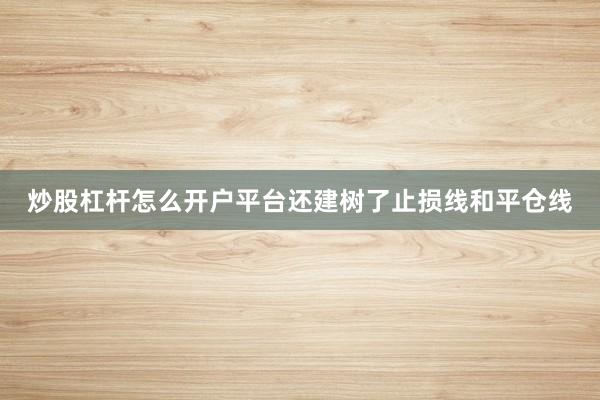 炒股杠杆怎么开户平台还建树了止损线和平仓线