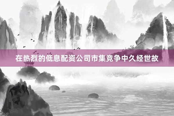 在热烈的低息配资公司市集竞争中久经世故