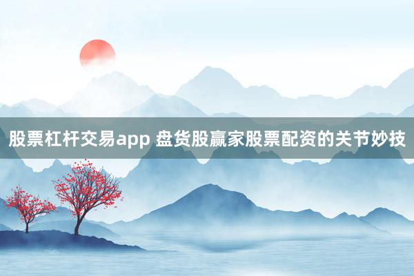 股票杠杆交易app 盘货股赢家股票配资的关节妙技